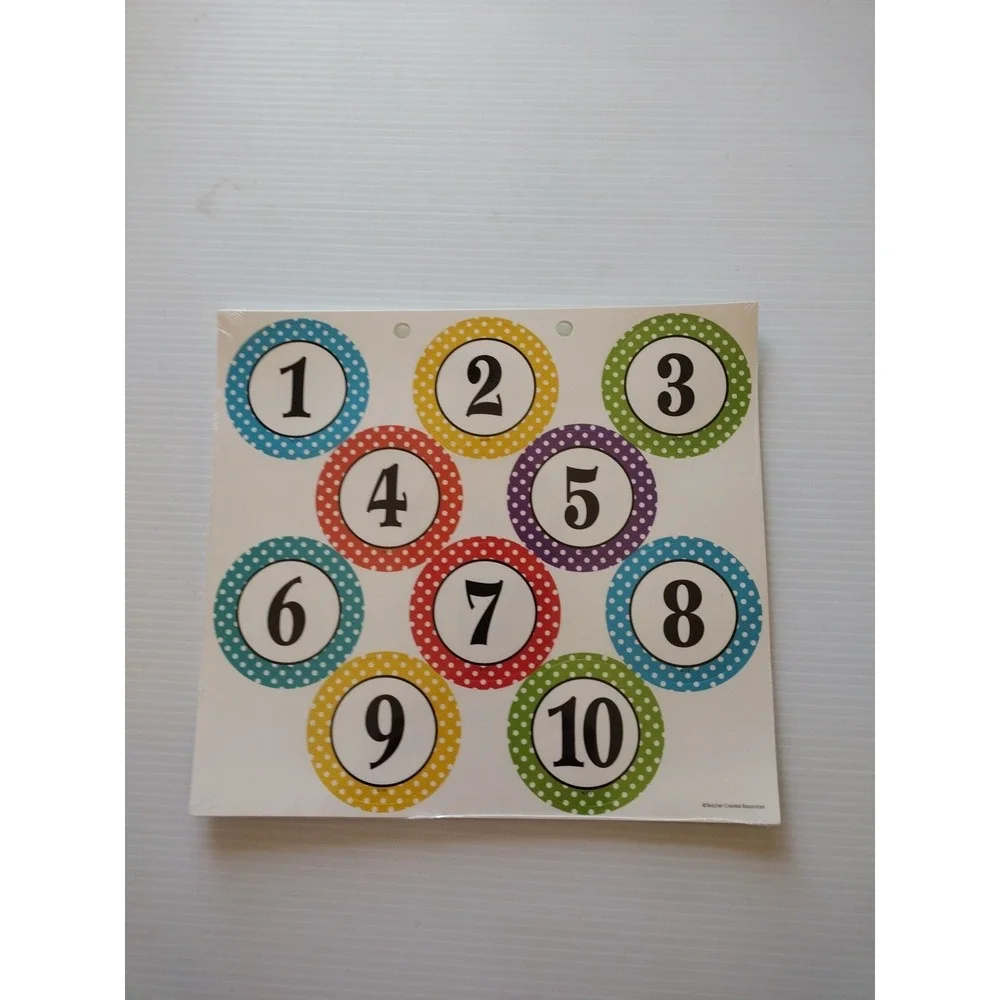 Teacher Created Resources 110 Non Adhesive Cards Polka‎ Dots Number